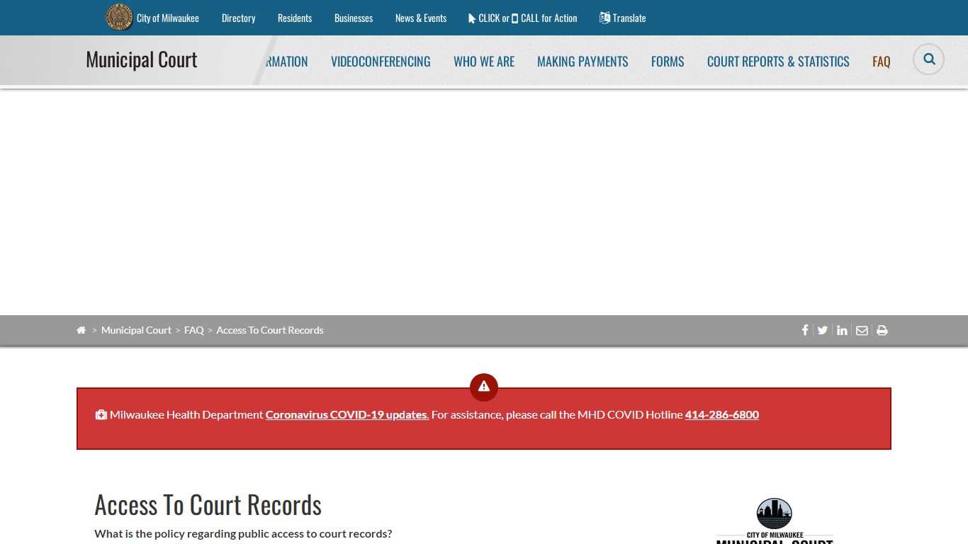 Access To Court Records - Milwaukee